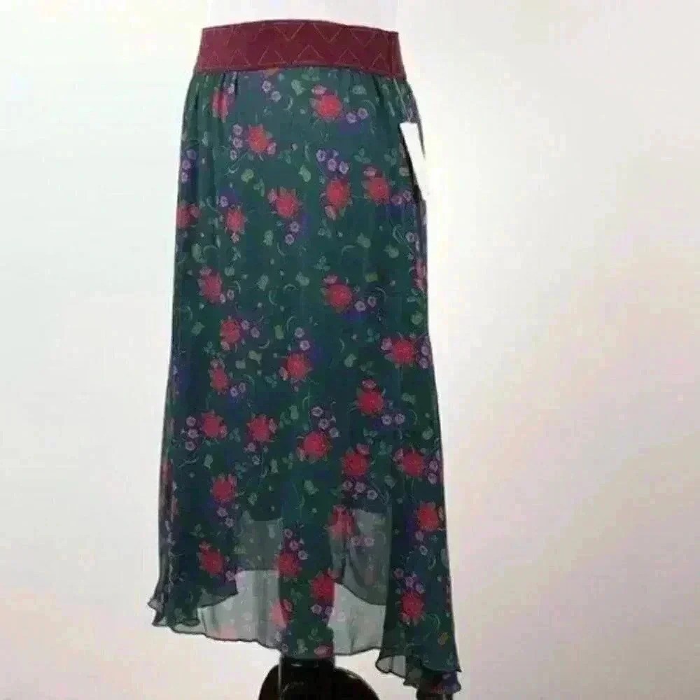Lularoe Lola skirt M 8-10 chiffon floral high/lo - Picture 6 of 9